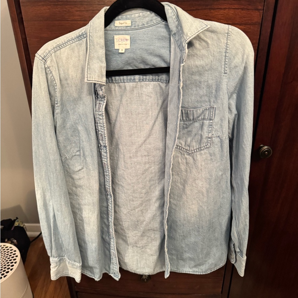 J. Crew Perfect Fit Denim Shirt in Chambray